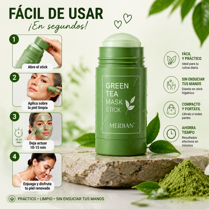 Stick Purificante de Té Verde para Poros y Puntos Negros